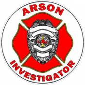Round Arson Investigator Vinyl Sticker