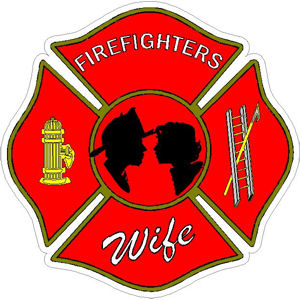 Firefighter's Wife Maltese Cross Vinyl Sticker at Sticker Shoppe