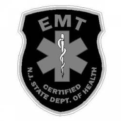 Subdued New Jersey EMT Patch Window Decal Police Fire EMS Viny