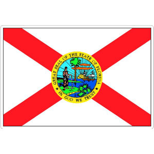 State Of Florida - Vinyl Flag Vinyl Sticker at Sticker Shoppe