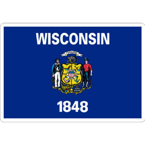 State Of Wisconsin - Vinyl Flag Sticker