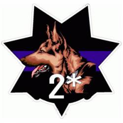 2 Ass To Risk Thin Blue Line 7 Point Badge K-9 - Decal