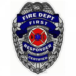 Fire Department First Responder Badge - Decal