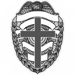 Police Badge with Cross - Decal