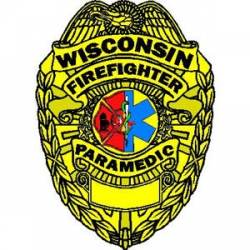 Wisconsin Firefighter Paramedic Badge - Vinyl Sticker