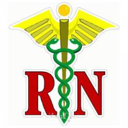 Registered Nurse With Caduceus - Decal