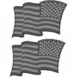 Subdued Reverse Wavy American Flag - Helmet Decal Set