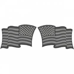 Subdued Standard & Reverse Wavy American Flag - Helmet Decal Set
