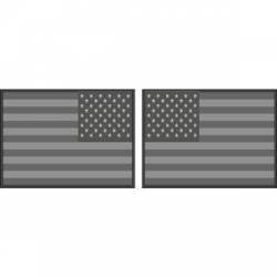 Subdued Standard & Reverse American Flag - Helmet Decal Set