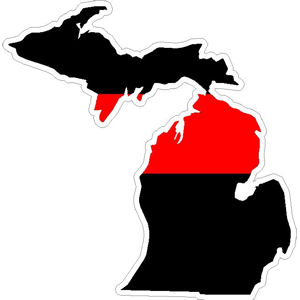 Michigan Red Line State of Michigan Thin Red Line - Decal at Sticker Shoppe