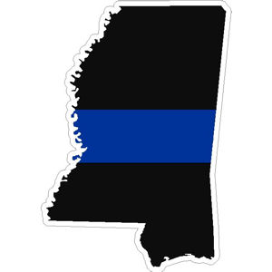 Decal #188 Made in U.S.A. Mississippi MS State Thin Blue Line Police Sticker