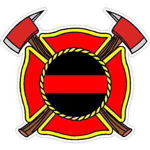 Thin Red Line Maltese Cross & Axes - Decal