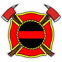 Thin Red Line Maltese Cross & Axes - Decal