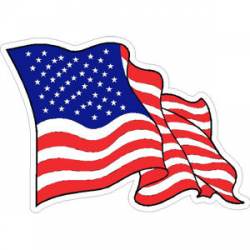 United States of America Wavy Flag - Sticker