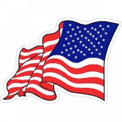 Reversed United States of America Wavy Flag - Sticker