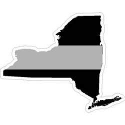 State Of New York Thin Silver Line - Sticker