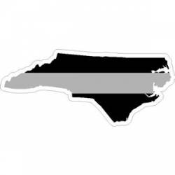 State Of North Carolina Thin Silver Line - Sticker
