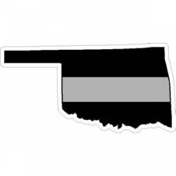 State Of Oklahoma Thin Silver Line - Sticker