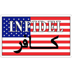 American Flag Infidel Sticker 