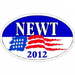 Newt Gingrich 2012 Flag - Oval Sticker
