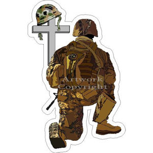 Soldier at Grave - Sticker