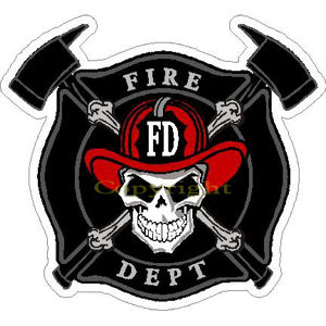 Skull Decal Firefighter Cross Fire Maltese Ems Decals And Black Sticker Rescue S