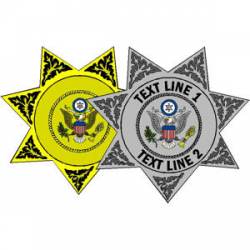 7 Point Sheriff Star Stickers, Decals &amp; Bumper Stickers