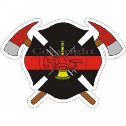 Thin Red Line Maltese Cross & Axes - Sticker