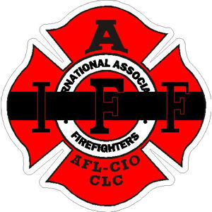 American Vinyl Black & Gray Maltese Shaped IAFF AFL CIO Sticker fire Firefighter Logo American Vinyl Black & Gray Maltese Shaped IAFF AFL CIO Sticker fire Firefighter Logo