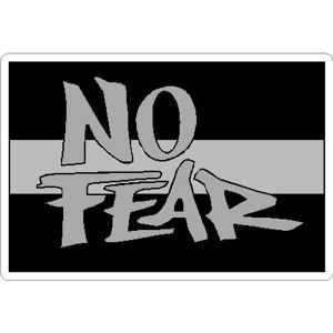 Thin Silver Line No Fear - Rectangle Sticker