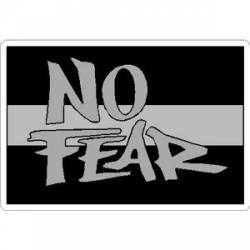 Thin Silver Line No Fear - Rectangle Sticker