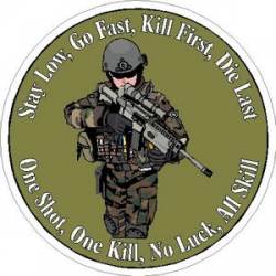 One Shot One Kill No Luck All Skill - Sticker