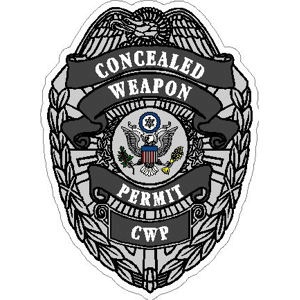 Concealed Weapon Permit Badge - Sticker