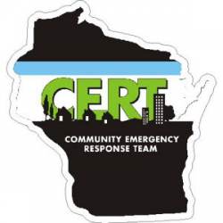 Wisconsin CERT Community Emergency Response Team - Vinyl Sticker