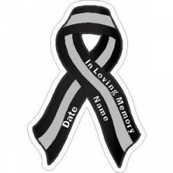 Custom Thin Silver Line Wavy Ribbon - Vinyl Sticker