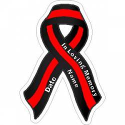 Custom Thin Red Line Wavy Ribbon - Vinyl Sticker