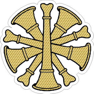 Fire Chief Gold Leaf Bugles - Vinyl Sticker at Sticker Shoppe