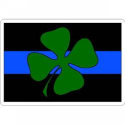 Thin Blue Line Clover - Vinyl Sticker