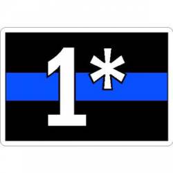 Thin Blue Line 1* White - Vinyl Sticker