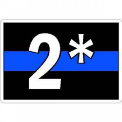 Thin Blue Line 2* White - Vinyl Sticker