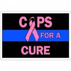 Thin Blue Line Cops For A Cure - Vinyl Sticker