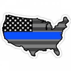 Thin Blue Line USA Subdued Flag Outline - Vinyl Sticker
