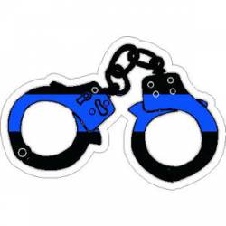 Thin Blue Line Handcuffs Outline - Vinyl Sticker