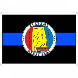 Thin Blue Line Alabama State Seal - Vinyl Sticker