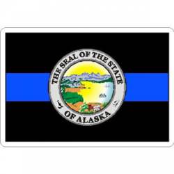 Thin Blue Line Alaska State Seal - Vinyl Sticker