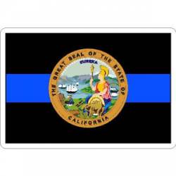 Thin Blue Line California State Seal - Vinyl Sticker