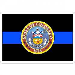 Thin Blue Line Colorado State Seal - Vinyl Sticker