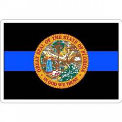 Thin Blue Line Florida State Seal - Vinyl Sticker