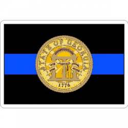 Thin Blue Line Georgia State Seal - Vinyl Sticker