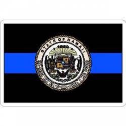 Thin Blue Line Hawaii State Seal - Vinyl Sticker